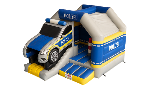 Hüpfburg "Polizei" - mit integrierter Rutsche (Miete)