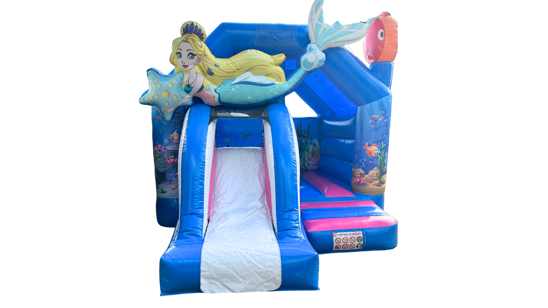 Hüpfburg "Meerjungfrau" mit integrierter Rutsche (Miete)